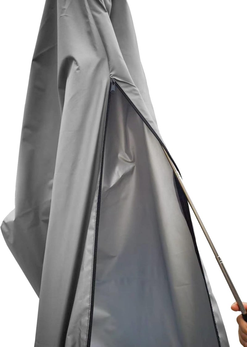 CoverFml Patio Umbrella Cover, Outdoor Offset Banana Style Cover, Fits Cantilever Offset Umbrella, 420D Waterproof UV-resistant, 12- 18Ft, With Rod - Image 2